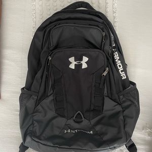 under armor black exterior light gray interior unisex backpack